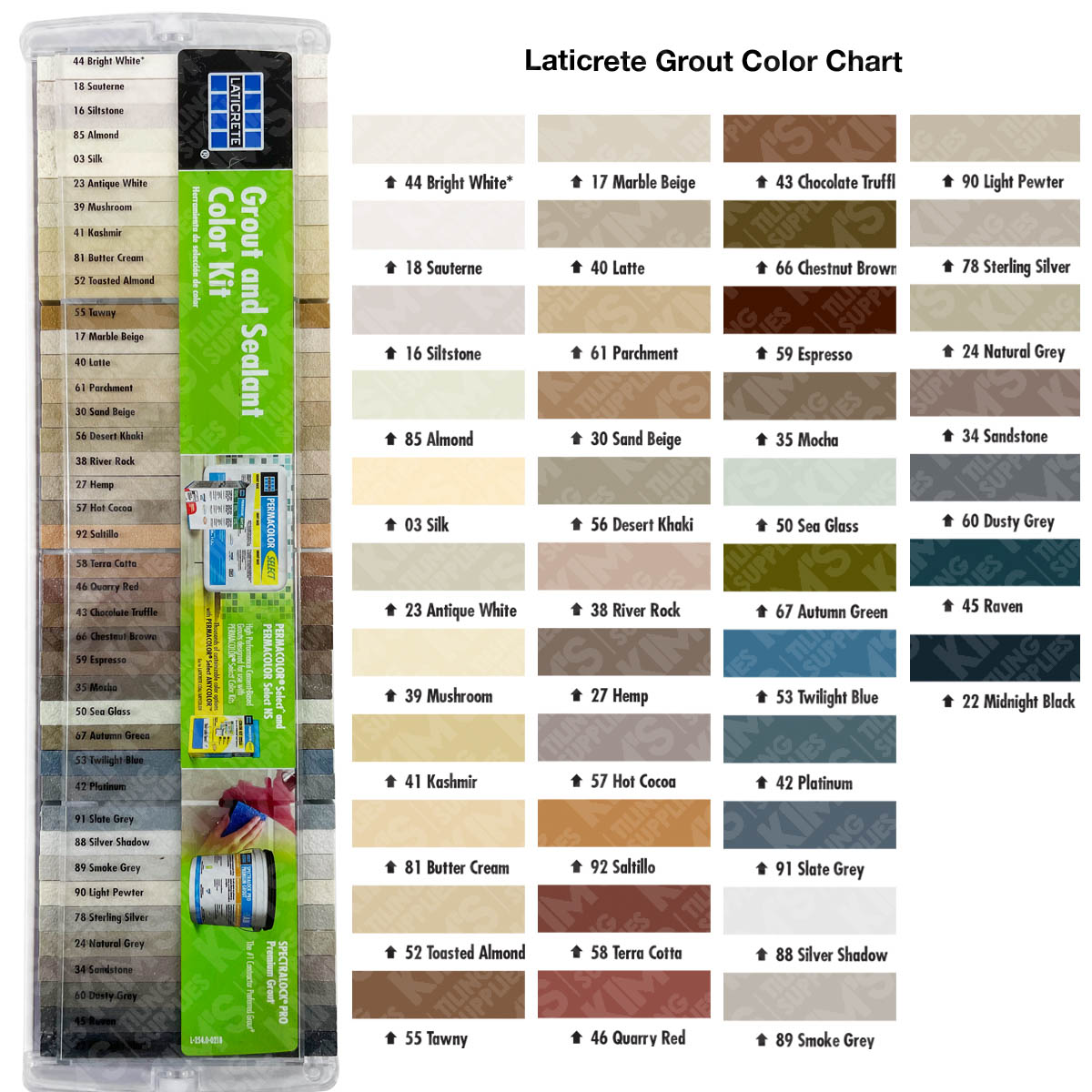 Laticrete PermaColor Grout Color Chart