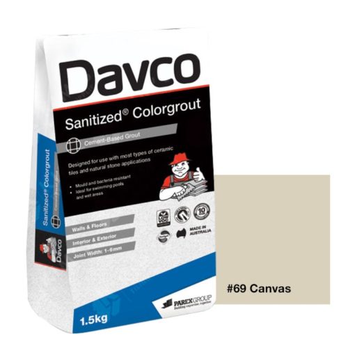 SIKA DAVCO Sanitized Colorgrout #69 Canvas 1.5Kg - Kims Tiling Supplies