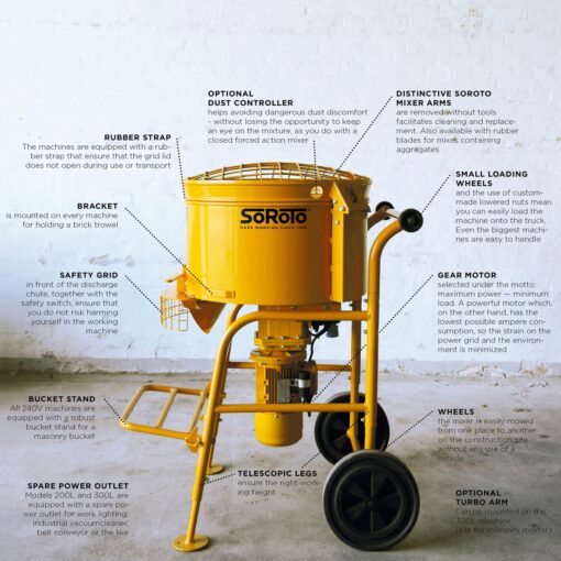 Alternative view of Soroto Screed Mortar Mixer 80, 100, 120L