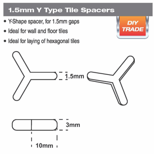Alternative view of Y Tile Spacer 250Pcs (2 Sizes)