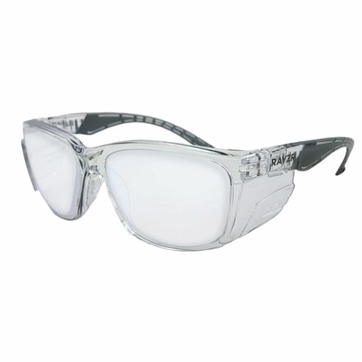 Rayzr Safety Glasses - Clear Frame - Clear Lens