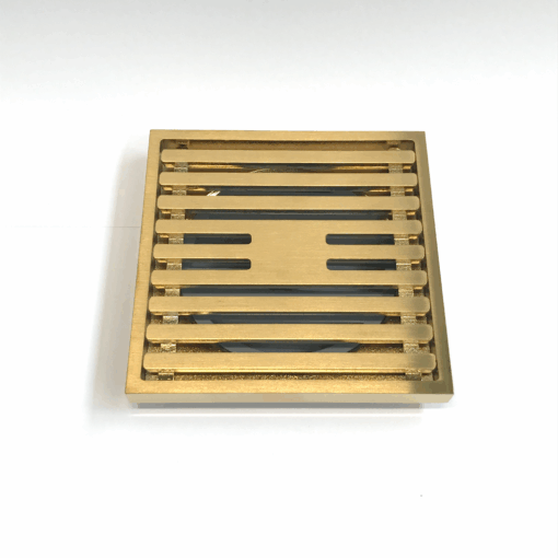 Grid Floor Waste Brass Gold (100x100x80mm)