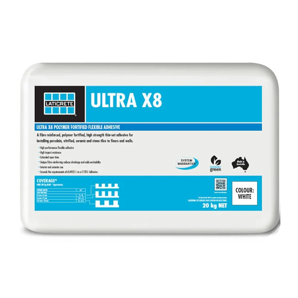 tiling supplies sydney Laticrete - X8 White 20kg (56/p) - X8