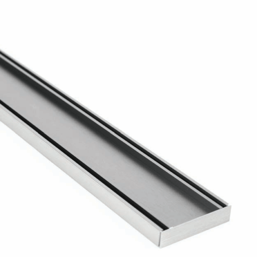 MS Brushed Silver Tile Insert 1000mm x 100mm x 21mm/26mm/35mm