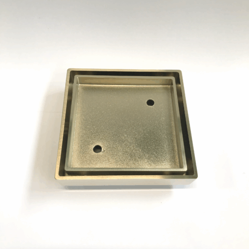 Tile Insert Smart Floor Waste Slim 115x115x90 Brush Gold
