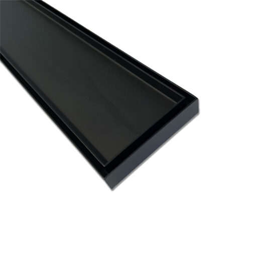 Alternative view of SD Mica SS316 Matt Black Tile Insert Grate (In & Outdoor Use)