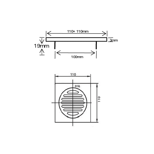 Alternative view of KC - Floor Waste 110x110x100 - Silver - BD078 - 60/crt