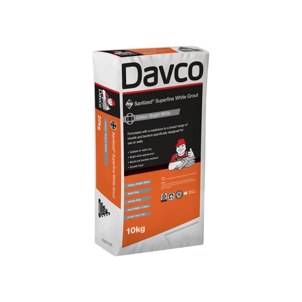 tiling supplies sydney Davco Sanitized Superfine Grout White (4Sizes) - Image 3