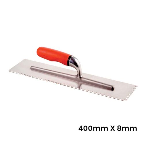Alternative view of Trowel - Bright Steel Notched 400mm x 8 & 10mm