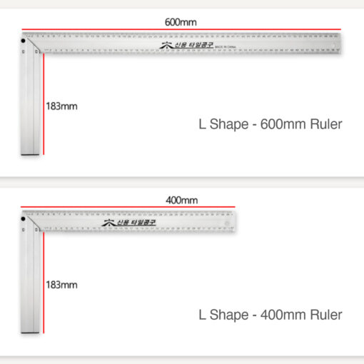 Alternative view of Aluminium L-Shaped Ruler (400mm / 600mm)
