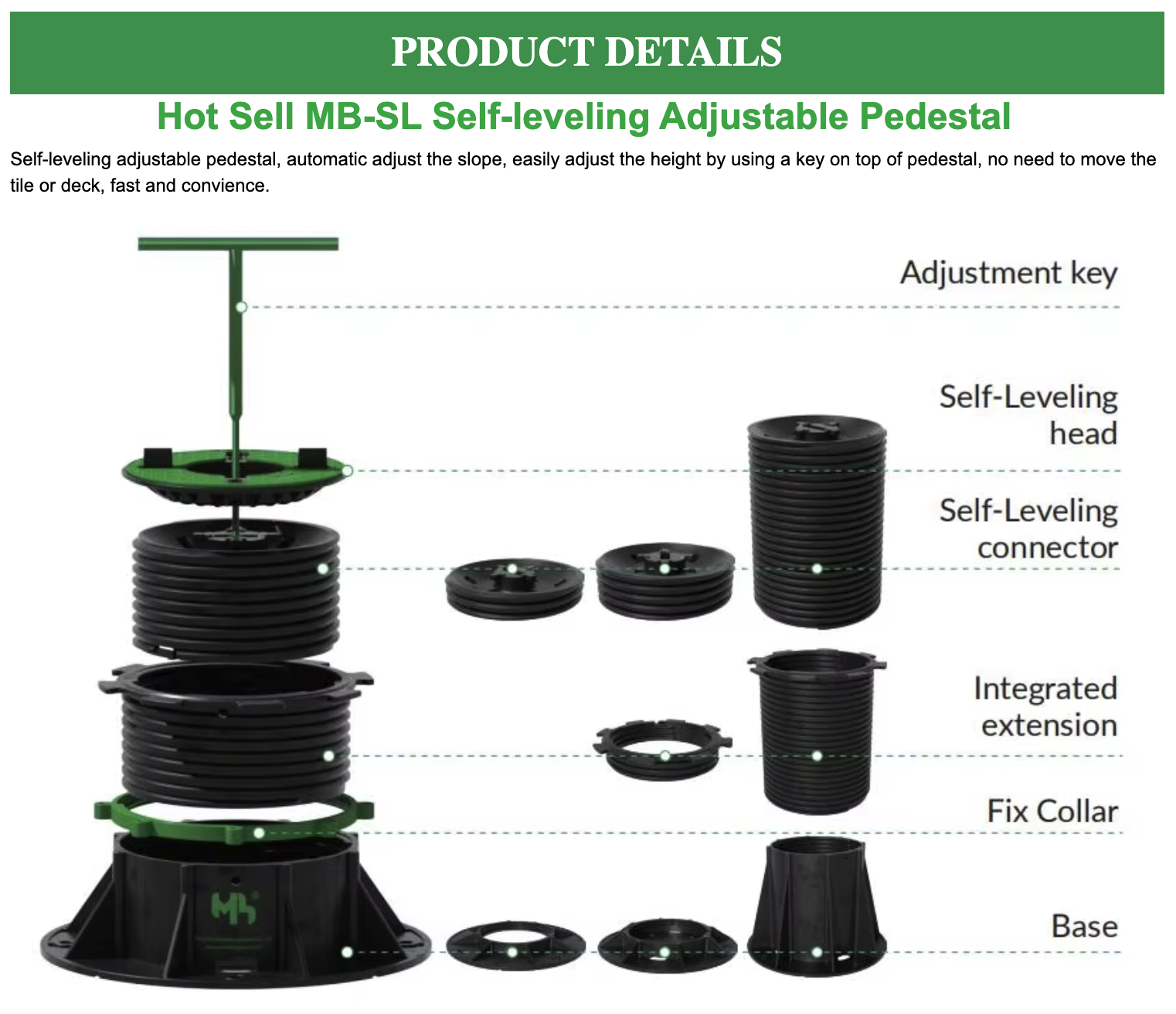 Self Levelling Tile Pedestal (3 Sizes) - Kims Tiling Supplies