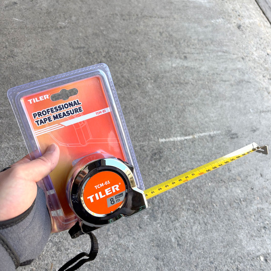 tiling supplies sydney KC - Tiler Tape Measure 8m Silver - 6/crt - TMP-8121-2 - Image 2