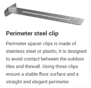 Tile Pedestal 304 S/S Perimeter Spacer - Steel Clip