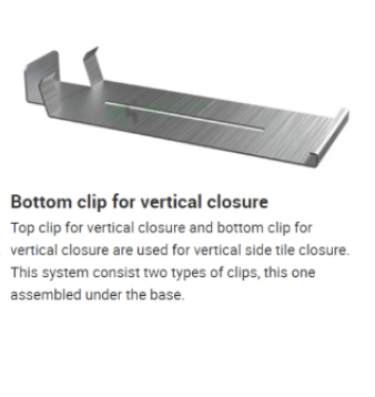 Tile Pedestal 304 S/S Side Closure - Bottom Clip