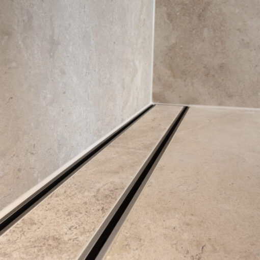 Alternative view of Lauxes - 1m Brushed Nickel Slimline Tile Insert (1000x100x21)